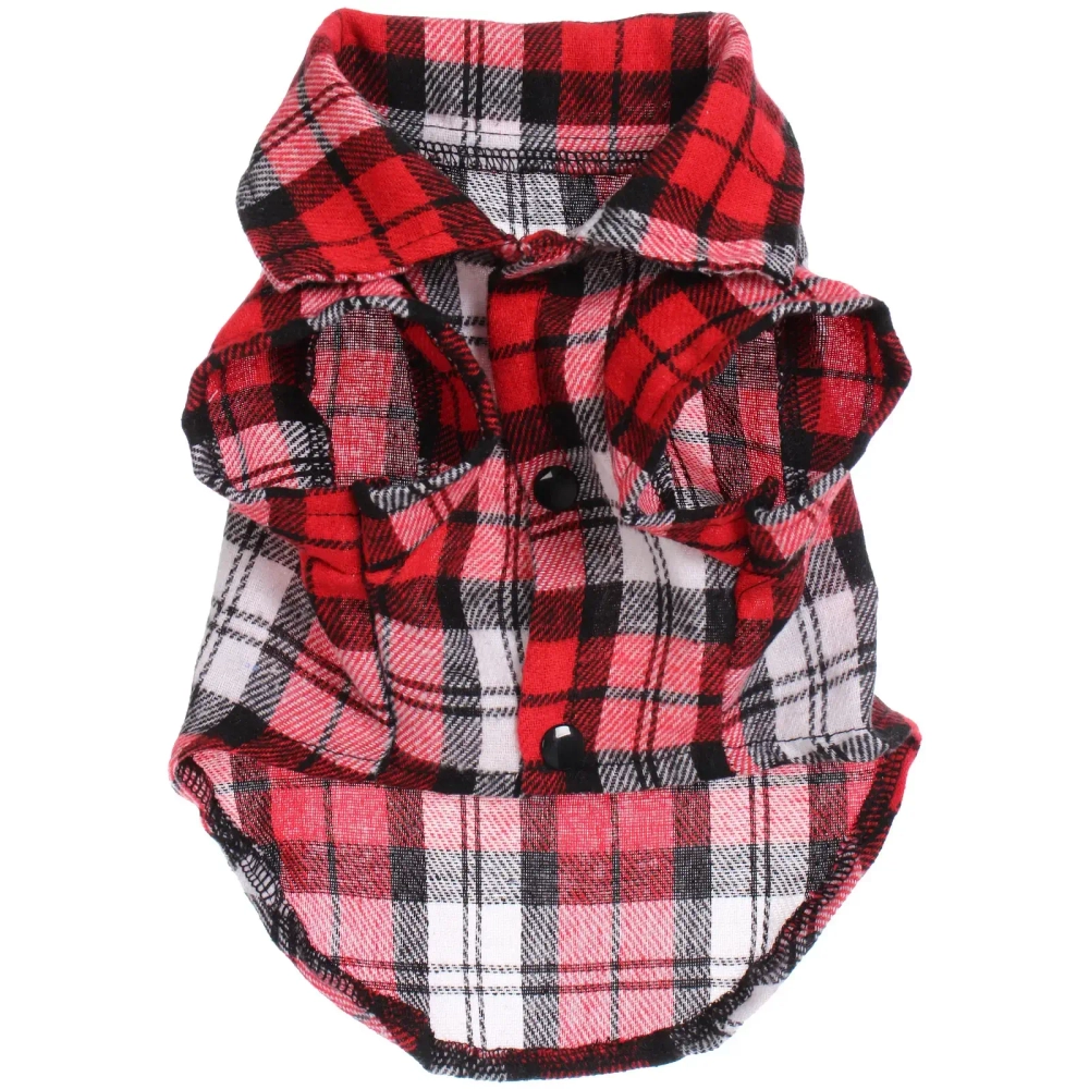 Кофта - рубашка фланелевая для мелких пород собак и кошек «BRO Style», цвет красный, р M