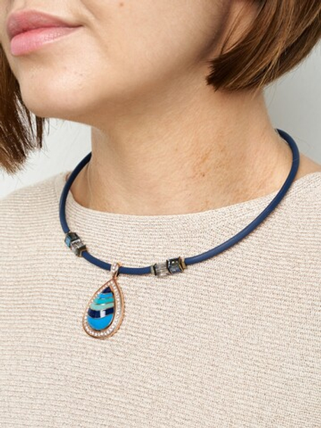 10155691 Колье Роман с камнем