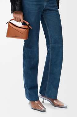 Loewe Мини-сумка Puzzle Edge из классической телячьей кожи, коричневый