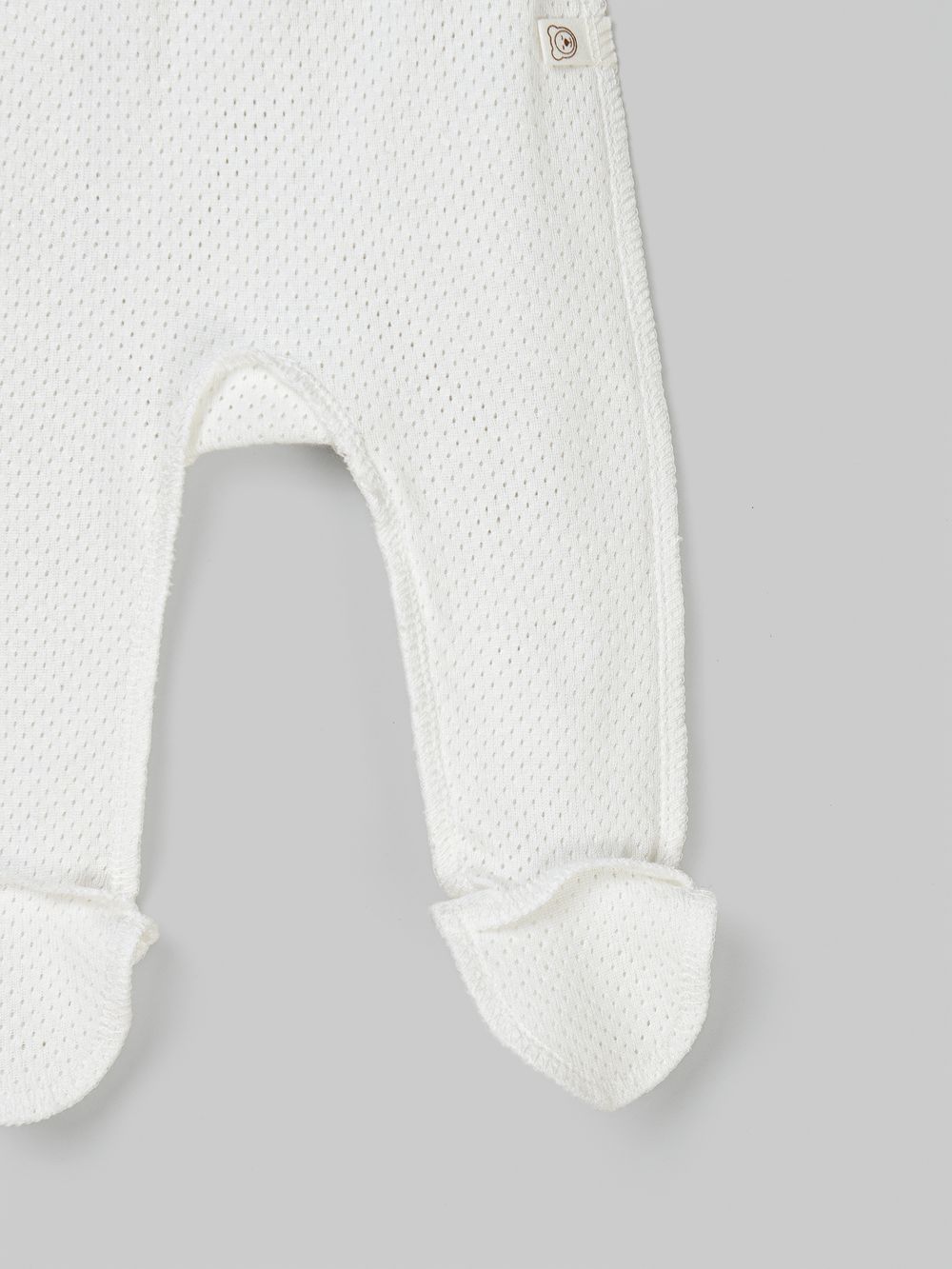 Ползунки с закрытой ножкой "Молоко" из ажурного хлопка 0+