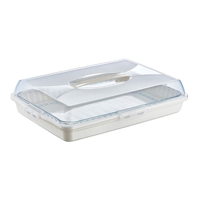 Тортница прямоугольная молочный