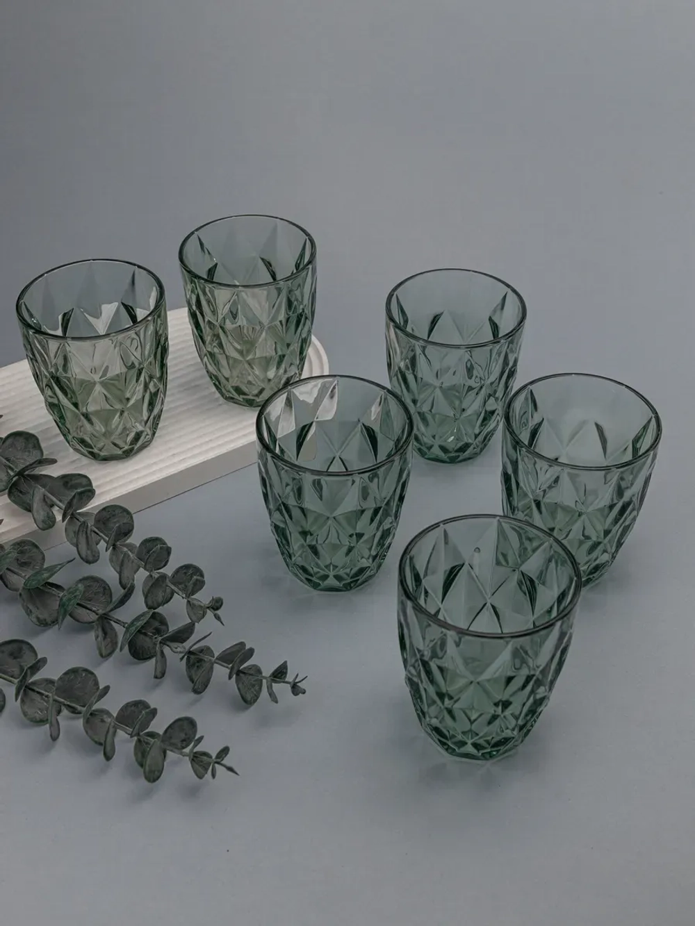 Набор стакан-тумблер для виски, 260 мл. 6 шт. Зеленые