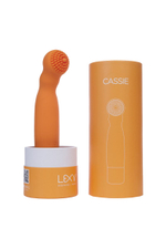 Оранжевый вибратор Cassie с усиками - 17 см. (Цвет: оранжевый)
