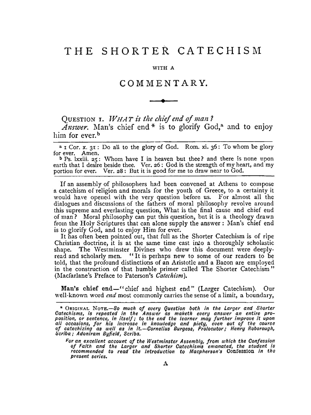 A commentary on the Shorter catechism | Alexander Whyte