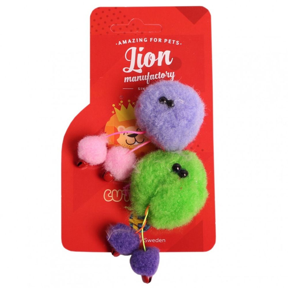 Игрушка для кошки Lion Кузя с бубенчиками 4 см. 2 штуки в упаковке
