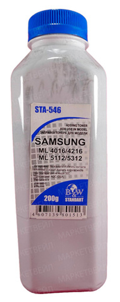 Тонер SAMSUNG SCX 4016/4216/4321/4521/5112/5312 (200г) Black&White Standart фасовка Россия
