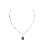 Латунная цепочка с подвеской из Аметиста, gold