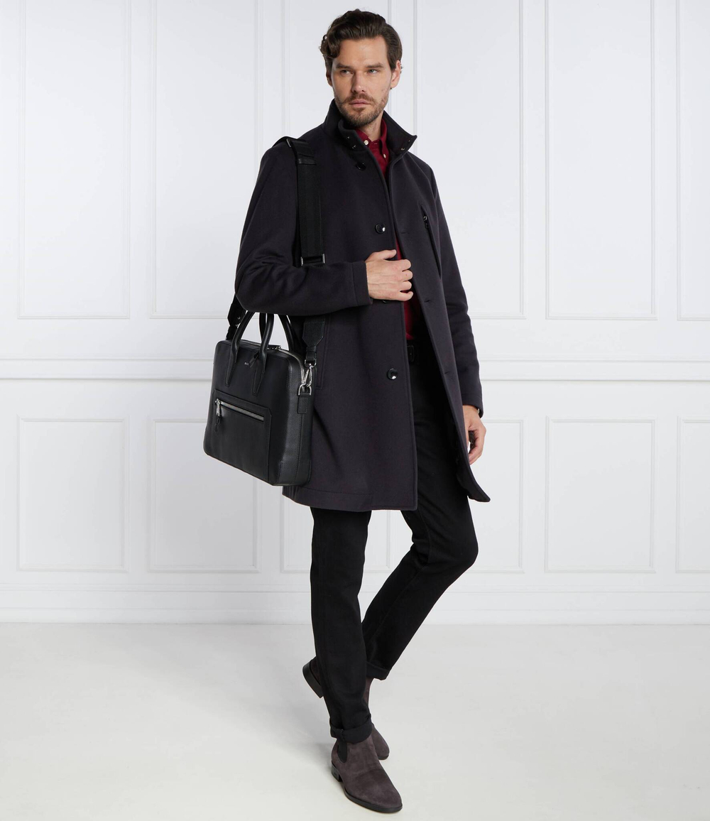 Хлопковое пальто h hyde standup c BOSS BLACK - темно-синий(50502271)