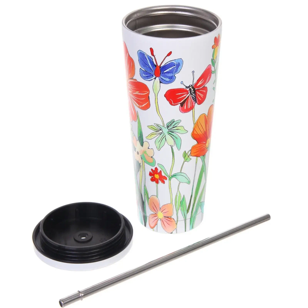 Термокружка 750мл «Лето» с трубочкой