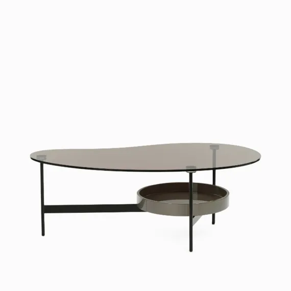 Кофейный стол Raul 110х60 см, стекло закалённое дымчатое