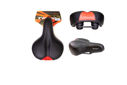 Седло TRIX комфорт 260x190 мм, эластомерное, черно-красное