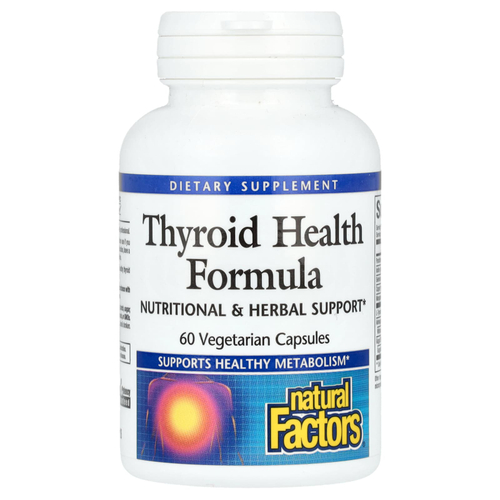 Natural Factors, формула для здоровья щитовидной железы, 60 вегетарианских капсул
