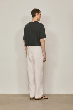 Massimo Dutti Льняные брюки с двойными вытачками - Limited Edition, белый