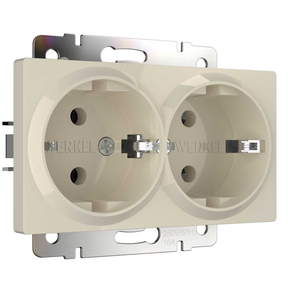 Розетка двойная с заземлением Werkel слоновая кость W1172003 4690389155840