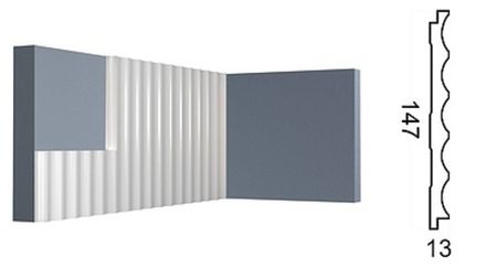 Стеновая панель Контур под покраску, 147x13 мм