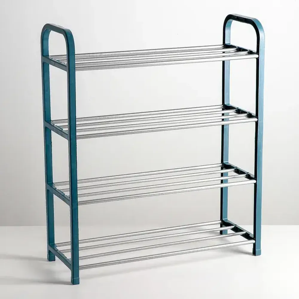 Обувница Доляна (Синий), 4 яруса, 42×19×59 см