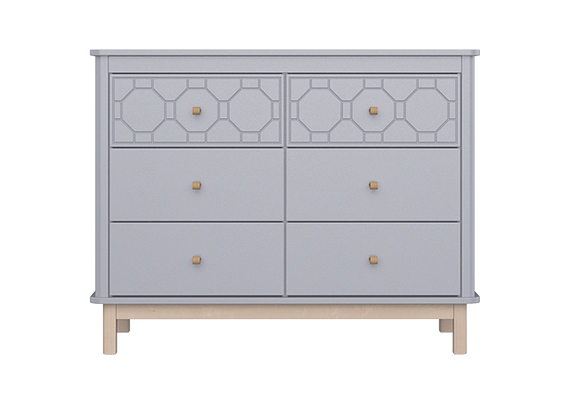Комод Classic 6 ящиков с фрезеровкой &quot;Мозаика&quot; (серый)