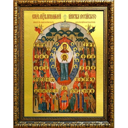 Собор Святых Покровителей Российского Воинства. Икона на холсте.