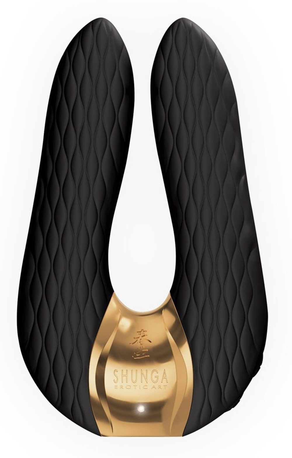 Черный двойной вибростимулятор AIKO с двумя моторами