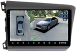 Магнитола для Honda Civic 9 седан 2012 левый руль - Teyes CC3-2K-360 монитор 9.5" 2K QLED на Android 10, 6Гб+128Гб, CarPlay, 4G SIM-слот, 4 камеры в комплекте