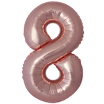 Шар фольгированный Цифра 8 101 см (Розовое Золото)