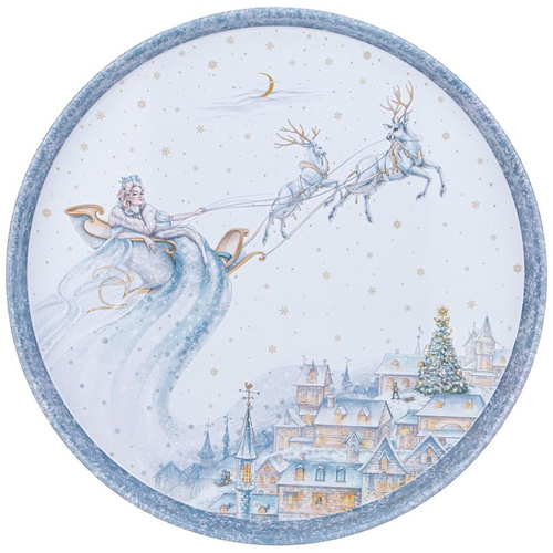 Поднос сервировочный Agness "Снежная королева" 33х2.1см