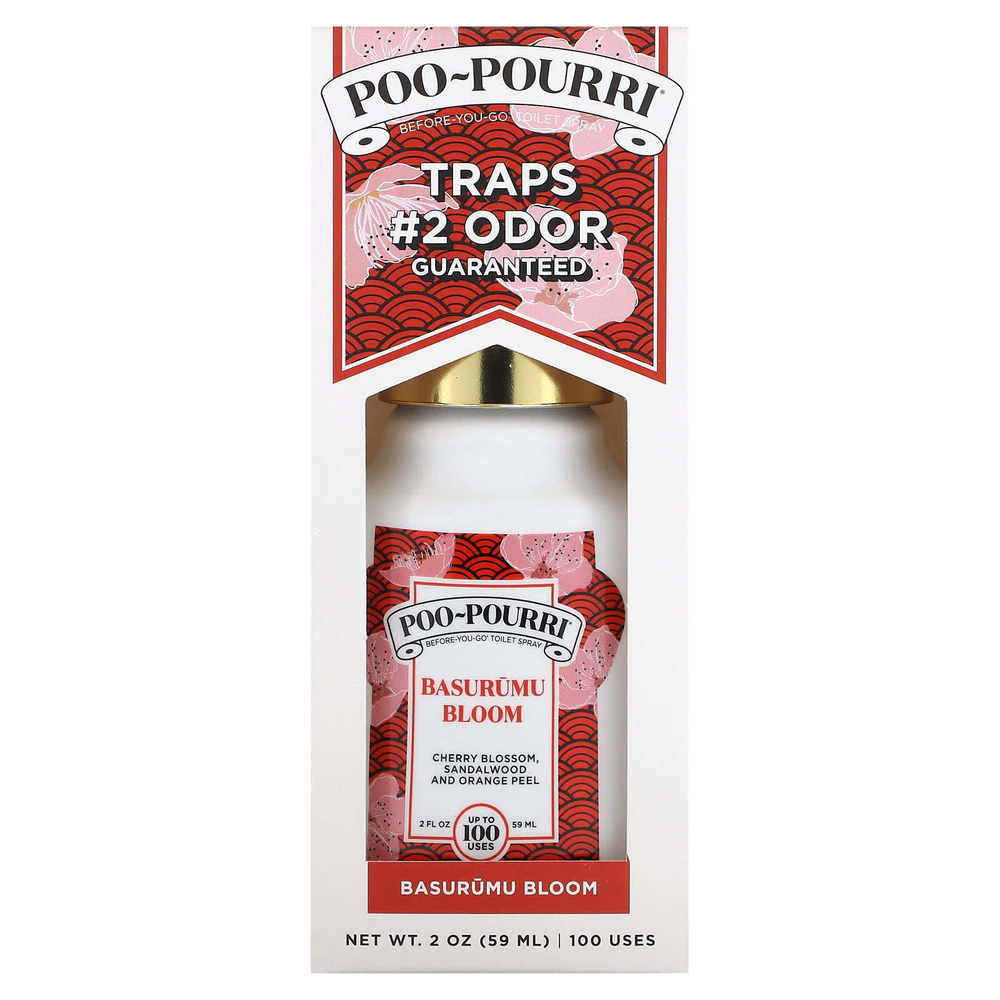 Poo-Pourri, Before-You-Go, спрей-освежитель для туалета, «Цветок басуруму», 59 мл (2 жидк. унции)