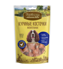 Лакомство "Деревенские лакомства" для собак Куриные косточки жевательные, 90 г х 5 шт