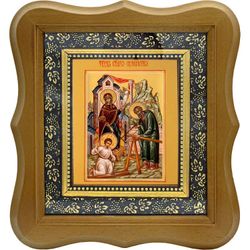 Труд Святого семейства. Икона на холсте.