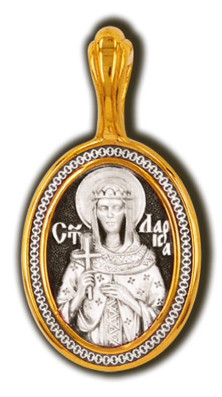 Святая Лариса. Нательная икона из серебра 925* с позолотой.