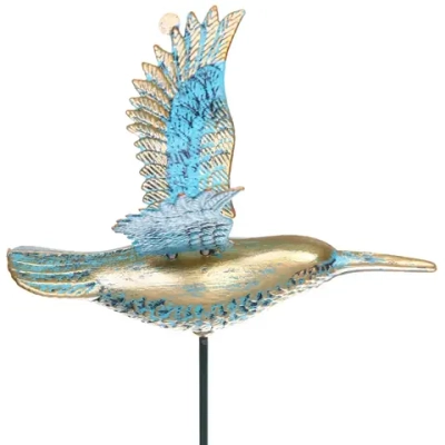Фигура на спице «Колибри» 60 см, Золото с голубым переливом