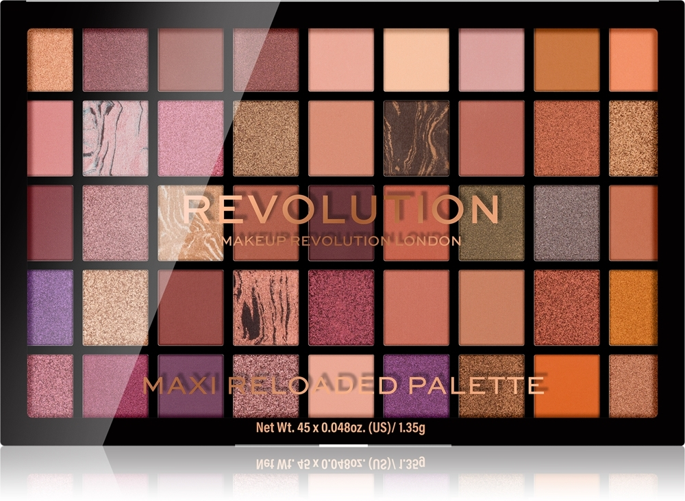 Makeup Revolution Maxi Reloaded Palette - палитра пудровых теней для век, 45× 1,35 g