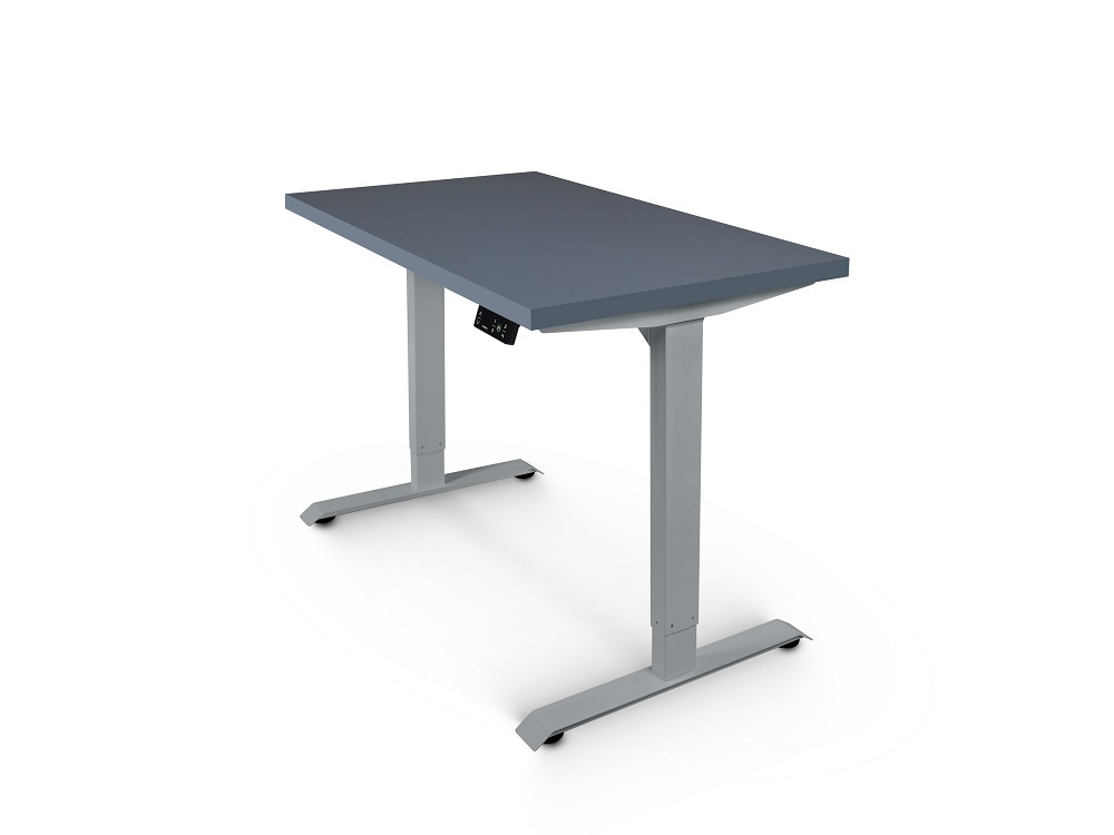 Регулируемый компьютерный стол Bazalt с регулировкой по высоте — столешница МДФ Сланцево‑серый