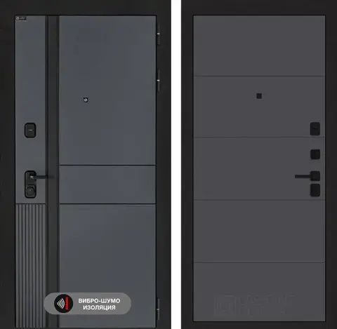 Входная металлическая дверь Лабиринт Evolab (Эволаб) Velluto Oscuro 13 Графит софт (темно-серый матовый, без текстуры)