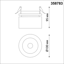 358783 SPOT NT21 458 черный Светильник встраиваемый светодиодный IP20 LED 25W 4000K 2200Лм 100-265V GRODA
