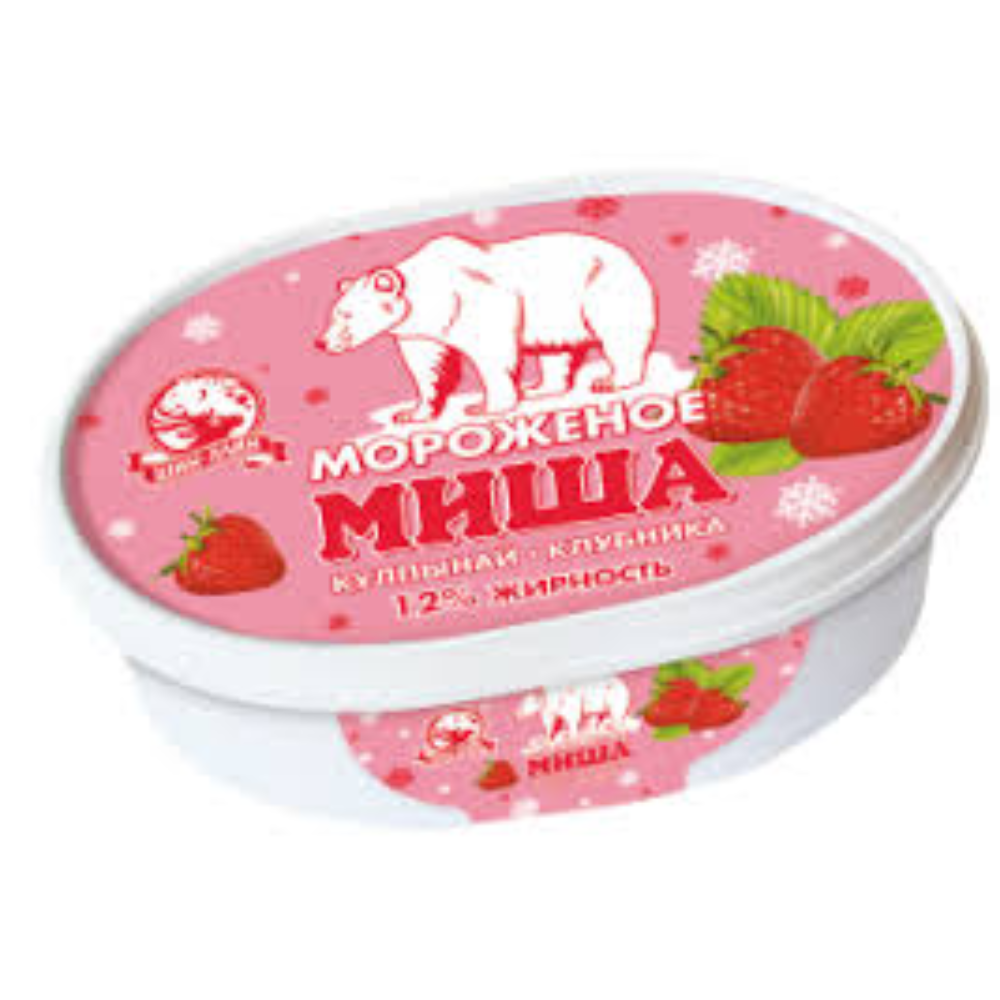 Пломбир Мишка на полюсе Клубника 1000 гр