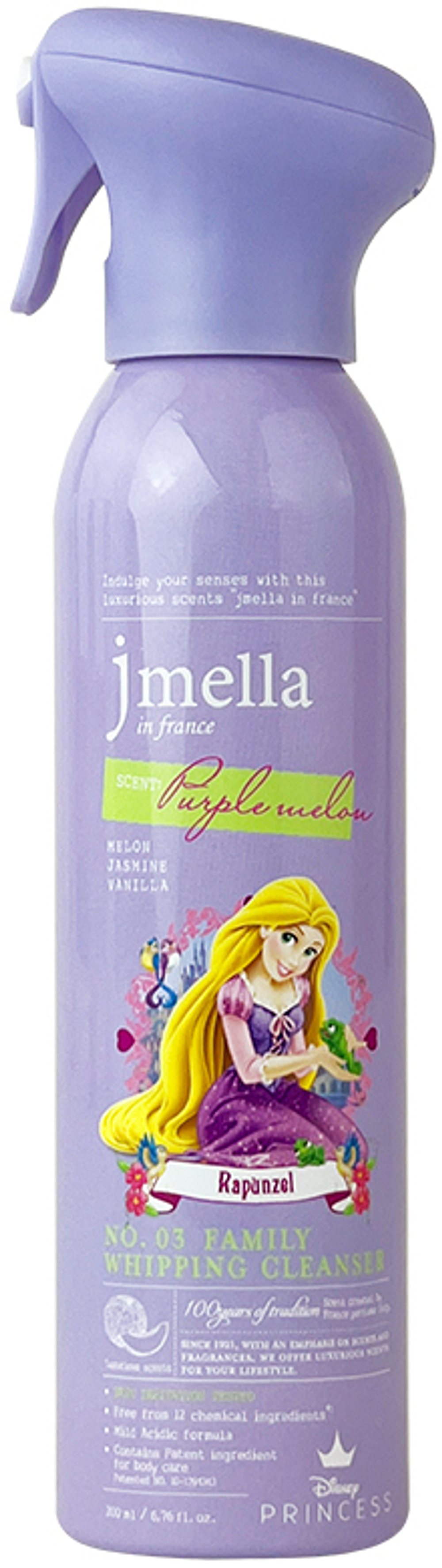 Jmella Очищающая пенка с ароматом дыни Рапунцель In France Disney Purple Melon Family, 200 ml