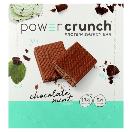 BNRG, Power Crunch, протеиновые энергетические батончики, шоколад и мята, 12 батончиков по 40 г (1,4 унции)
