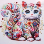 Набор для творчества на акриловой подставке «DIAMOND», кошечка, 24.5*24.5см, (коробка)
