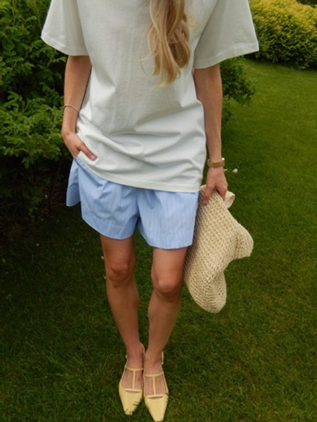 Голубые пижамные шорты Acker в полоску