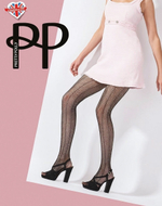 Колготки-сетка с вертикальными линиями (Размер: S-M-L) (Цвет: черный)