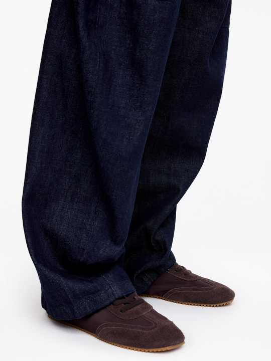 ARKET КРОССОВКИ В СТИЛЕ РЕТРО, ТЕМНО-КОРИЧНЕВЫЙ