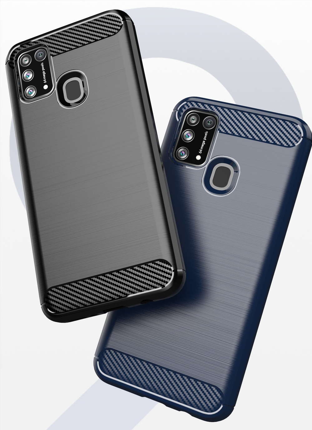 Чехол синего цвета для Samsung Galaxy M31, серии Carbon от Caseport