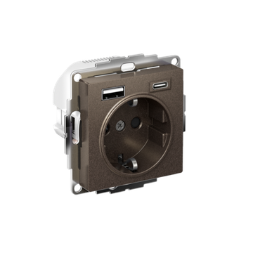 ATLASDESIGN РОЗЕТКА 16А c 2 USB A+C, 5В/2,4А/3,0А, 2х5В/1,5А, механизм, МОККО