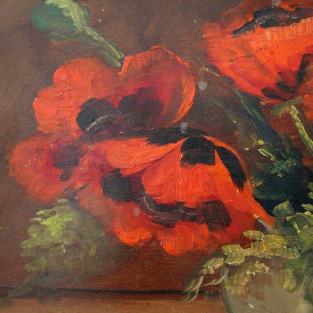 Винтажная картина «Натюрморт с маками»