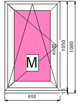 Пластиковое окно с поворотно-откидной створкой 1050 х 650 ТермА Эко + Москитная сетка