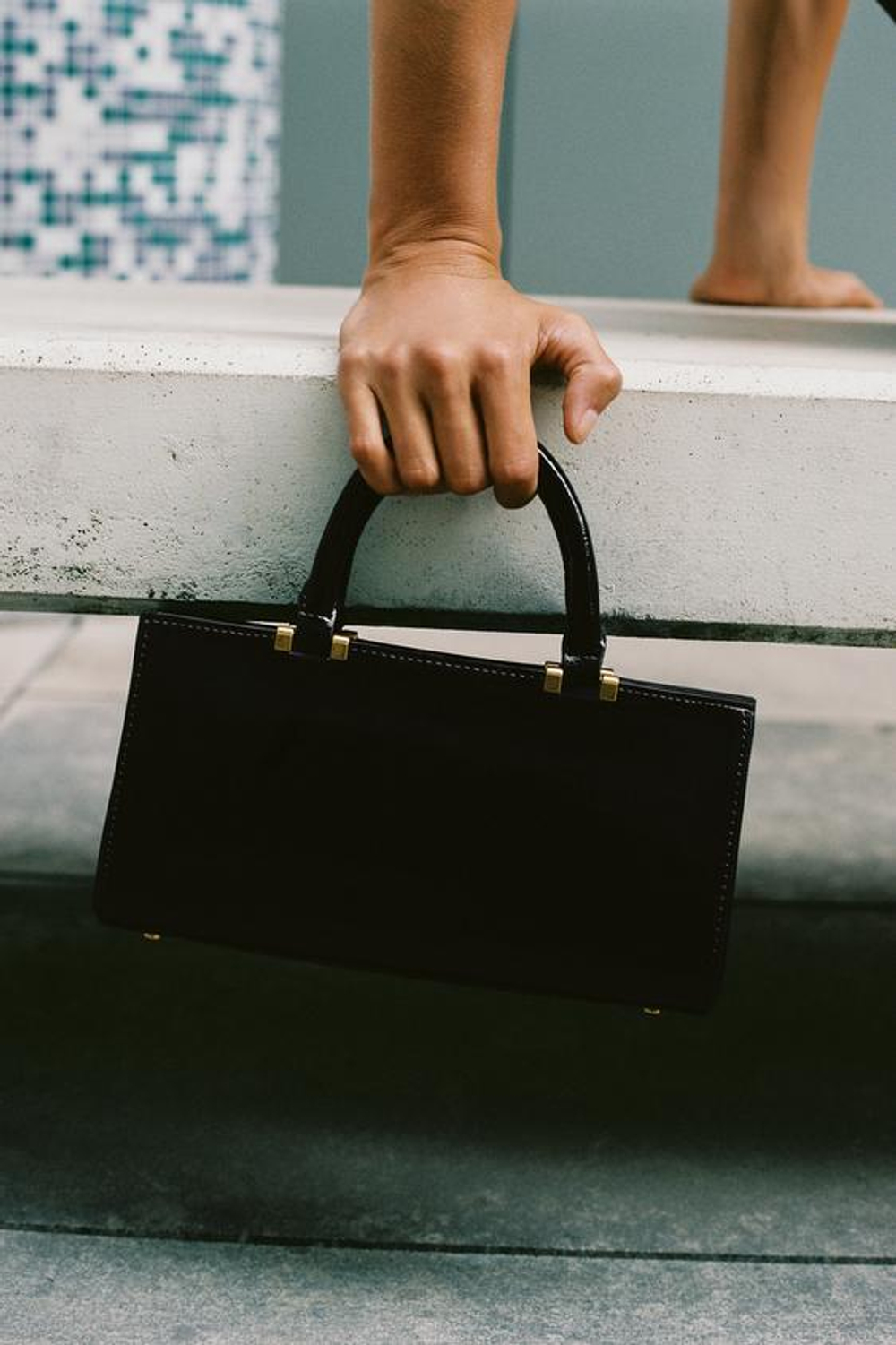 ZARA СУМКА С ТЕКСТУРОЙ, ЧЕРНЫЙ