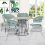 Стол Liverpool 110см орех, хромированные ножки