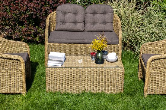 "Равенна" лаунж-зона из искусственного ротанга, цвет соломенный