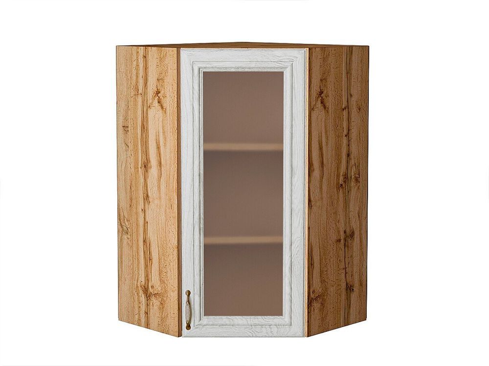 Шкаф верхний угловой остекленный Шале